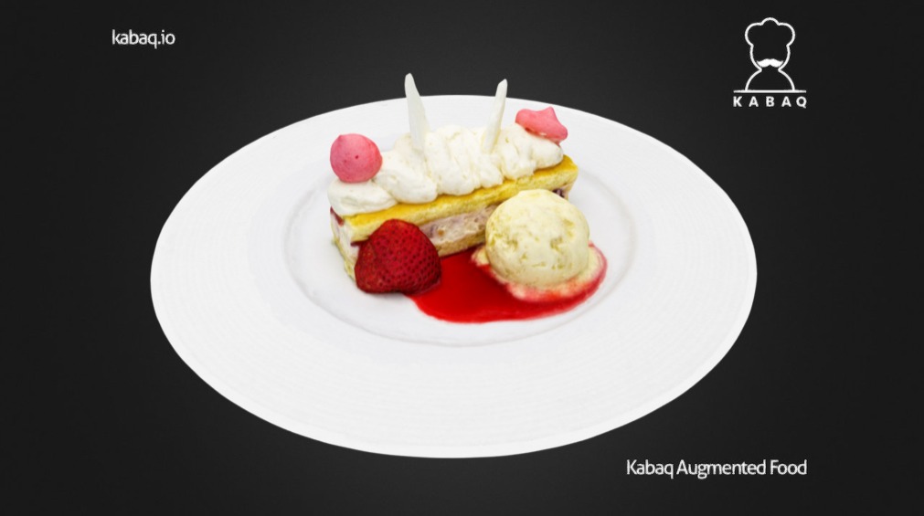 Strawberry Ice Cream Cake - 3D model by Kabaq Augmented Reality Food (@kabaq) 3d model
