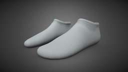 White Socks Style 2 shoe, fashion, foot, mockup, part, footwear, procedural, chill, meia, contemporary, socks, various, character, blender, stylized, clothing, industrial, shader, footwaer, clhothing