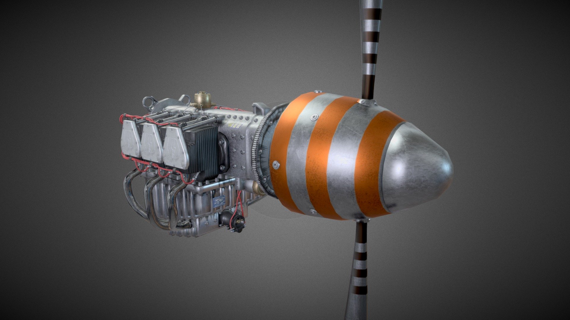 This is a project I have been working on from a few years ago, I am working on modelling the whole aircraft, although while modeling, I wanted to model a airplane engine in fine detail. This took around a few weeks on and off. I am pretty happy with the final outcome. I am still working on the stunt plane as a whole. I thought I was share this project as a side off. 

3D modelling/Baking: 3dsMax2020

Tris:
Engine: 109,703
Propeller: 6,7123
Total: 116,826

Unwrap: 1x 4096x4096 pixels

Texturing: Quixel Mixer (base textures) Photoshop CC (detail/editing)

Rendering: Marmoset Tool Bag 3 and Sketchfab.

Luke Thomas Day  - Stunt Plane Engine_Propeller - 3D model by LukeThomasDay (@LukeiSBest) 3d model