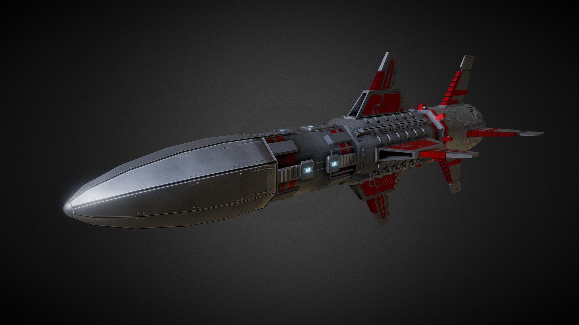Science fiction rocket missile. Ready for using in games or movies. Includes .3ds, .blend, .dae, .fbx, .max, .obj and .unitypackage files 3d model