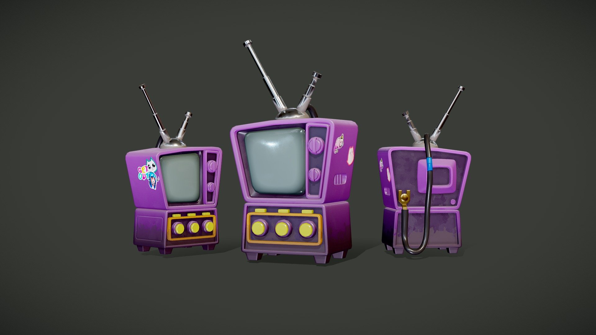 Stylized TV made for MyFreedom - Stylized TV - Download Free 3D model by pretty_sloth 3d model