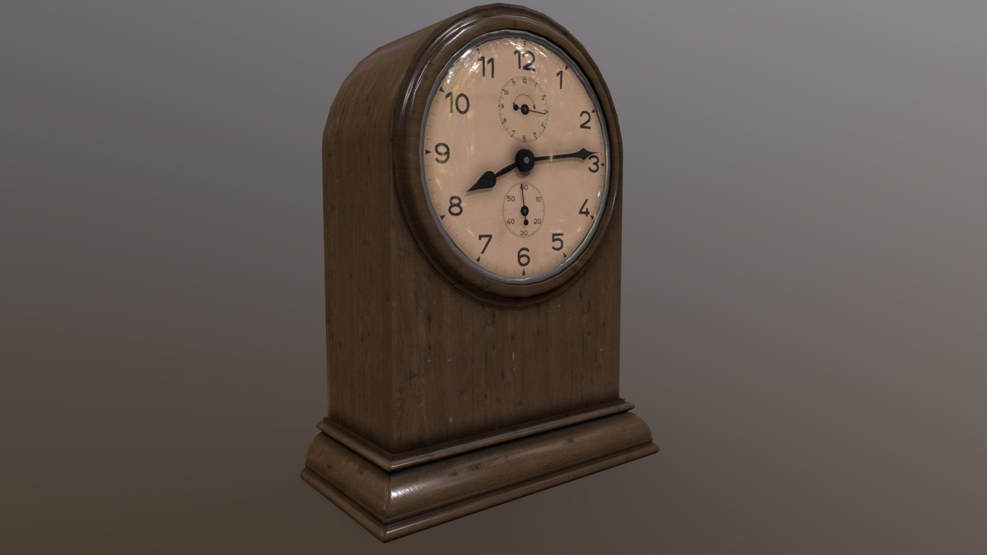 its a clock.
i made clockface in illustrator!
Here it is in real life on my mantelpiece:
 - Antique 1930s Clock - Download Free 3D model by Fishboe (@ministephen) 3d model