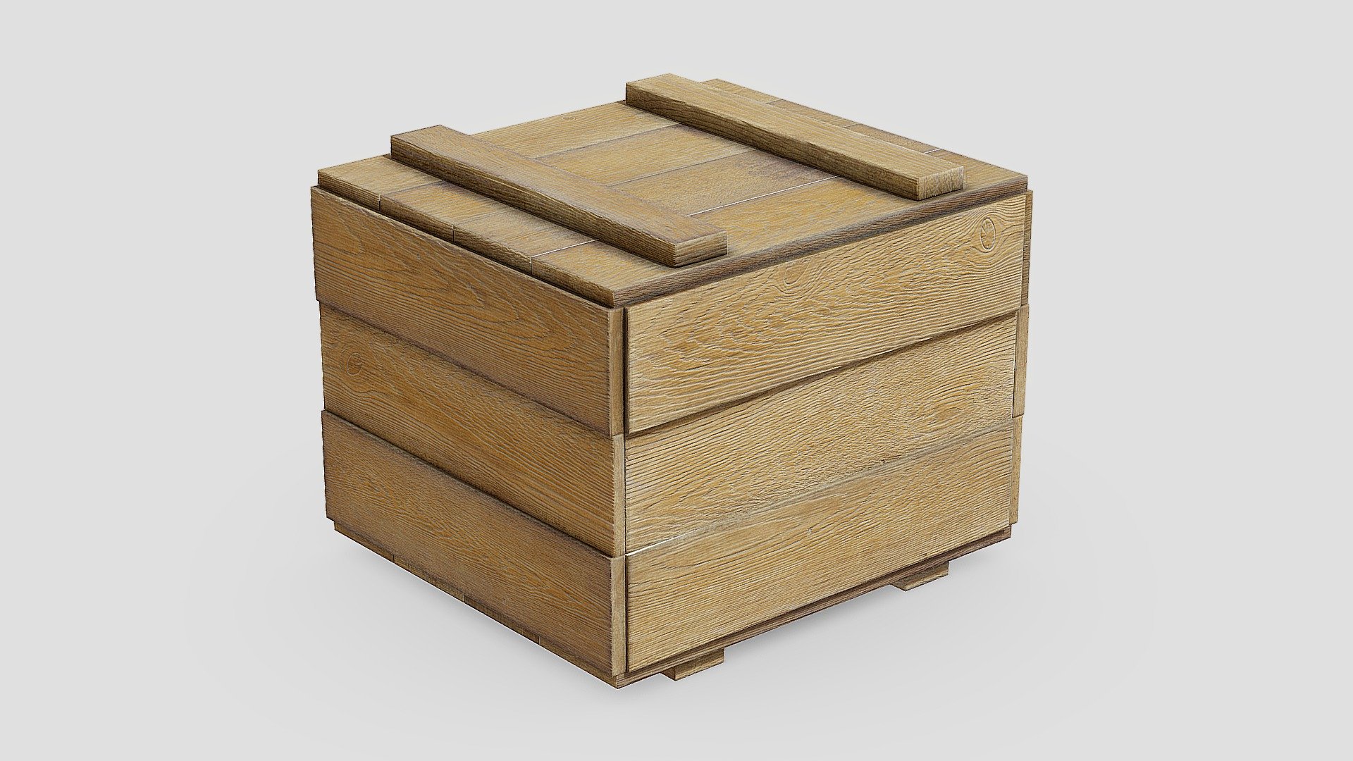 Free download：www.freepoly.org - wooden box-Freepoly.org - Download Free 3D model by Freepoly.org (@blackrray) 3d model
