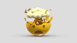 Apple Exploding Head face, set, apple, messenger, smart, pack, collection, icon, vr, ar, smartphone, android, ios, samsung, phone, print, logo, cellphone, facebook, emoticon, emotion, emoji, chatting, animoji, asset, game, 3d, low, poly, mobile, funny, emojis, memoji