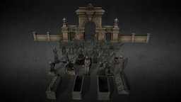 Gothic Cemetery Pack graveyard, tombstone, death, dead, angel, gravestone, undead, headstone, burial, coffin, statue, crypt, mausoleum, sarcophagus, sepulcher, unrealengine4, epitaph, unity3d, tomb, horror, gameready, zombie, graveyard-props, tombstone-medieval