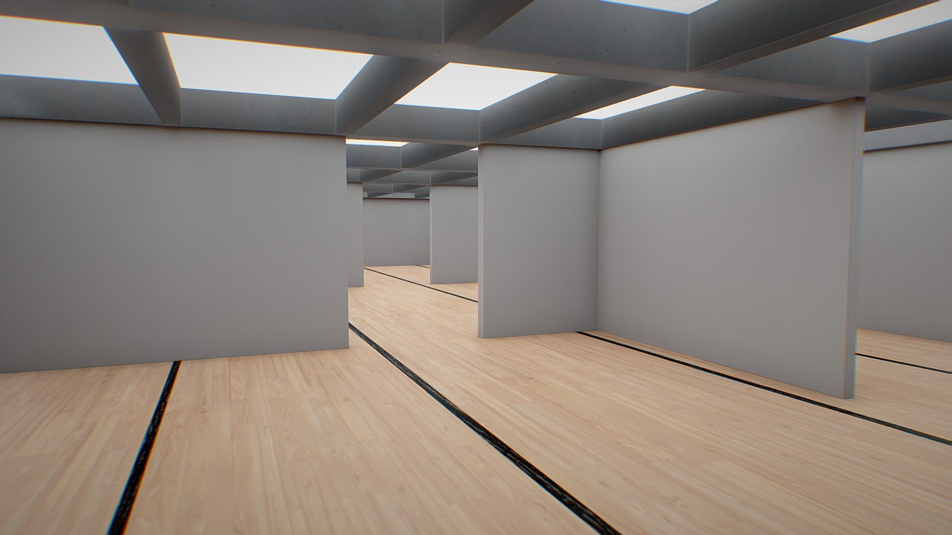 VR low poly art gallery. Baked materials with adjusted lighting in the scene. Good for your presentations/games or other uses 3d model