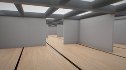 VR Art Gallery lights, concrete, floor, walls, baked, vr, ar, gallery, artgallery, lighting, art, lowpoly, wood, gameready