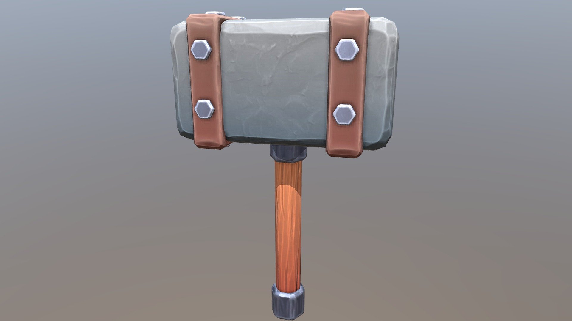 Stylized PBR hammer modeled in Blender and Textured in Substance Painter 3d model