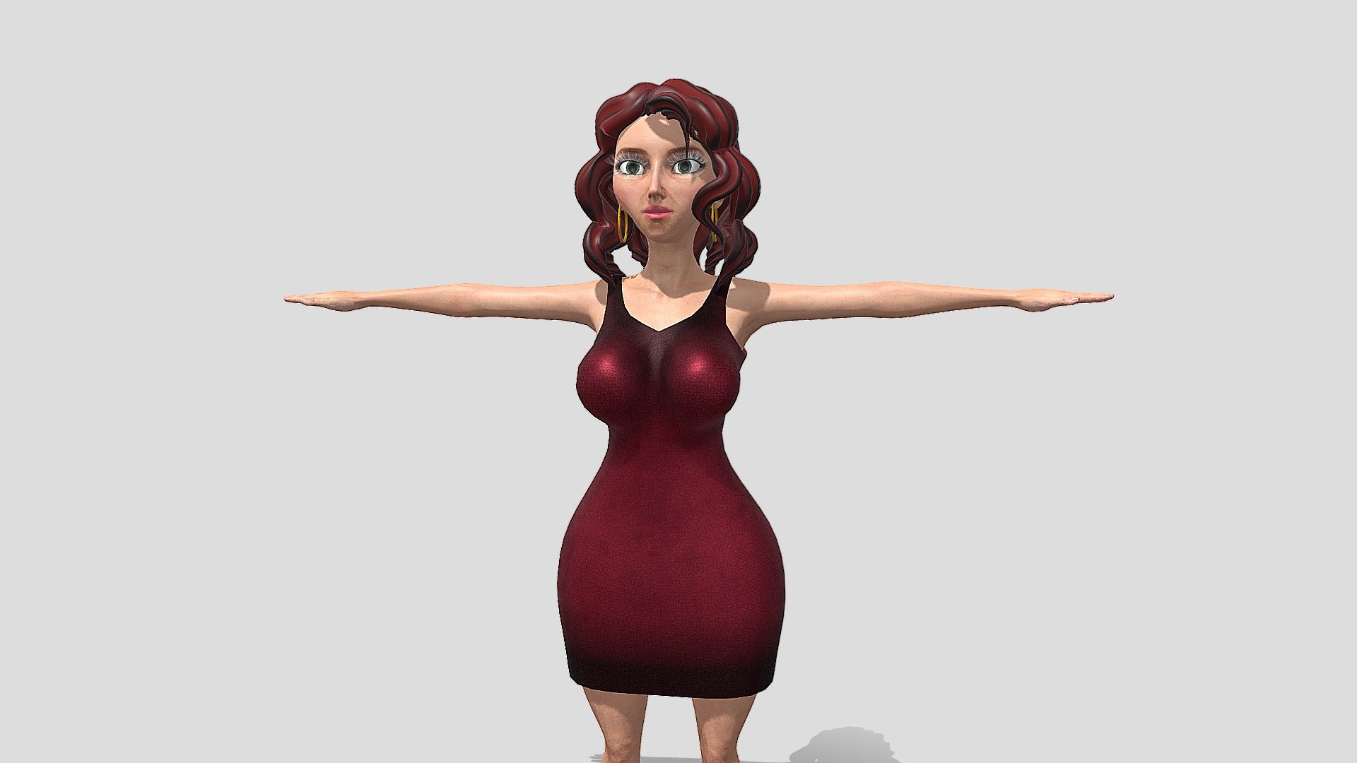Pretty Woman cartoon game character - Pretty Woman cartoon character - 3D model by Agarkova_CG 3d model