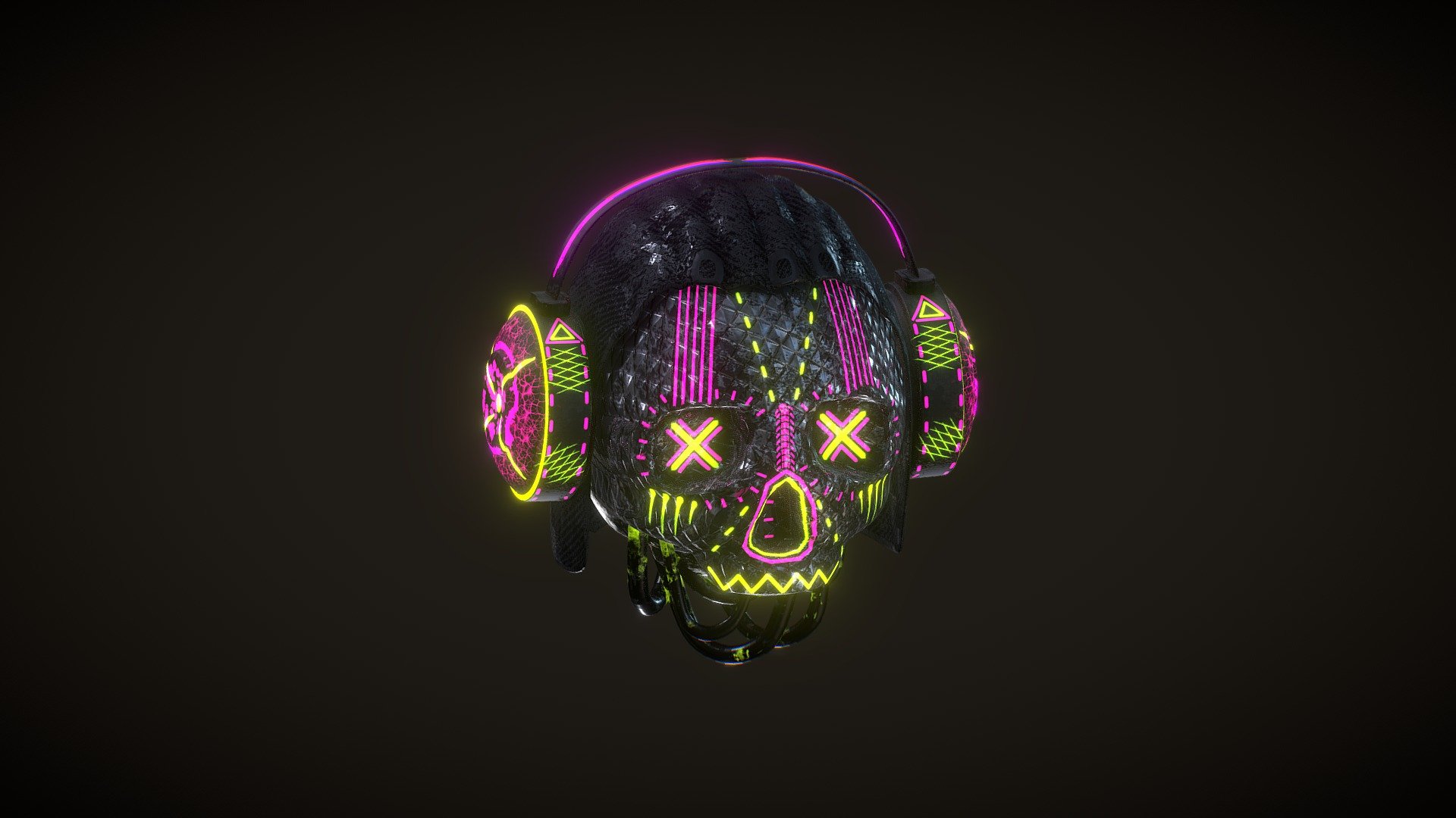 Neon Skull - 3D model by vlllld 3d model