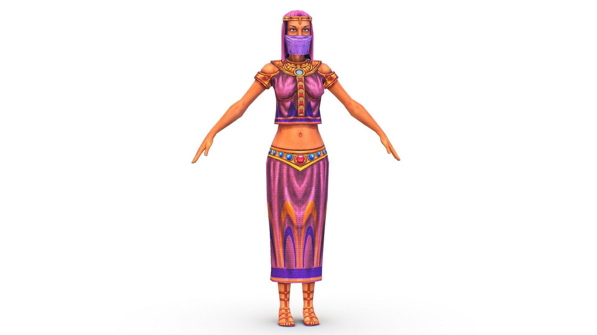 Arab dancer in national costume - 3dsMax file included/ texture 512 color only 3d model