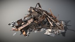Rusty-steel-scrap-pile (Decimated) scrap, props-game-assets