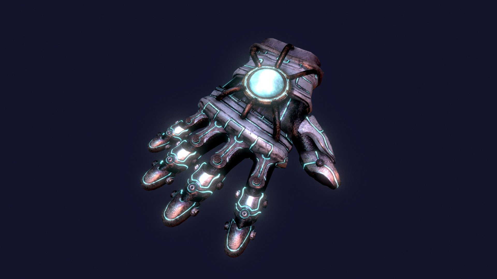 My take on a sci-fi-fantasy aura-powered glove, inspired by Sir Aaron's aura gloves from the movie Lucario and the Mystery of Mew 3d model