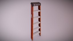 CON ladder, tools, unreal, game-ready, unreal-engine, ue4, dekogon, game-ready-asset, pbr, construction, step-ladder, tall-ladder