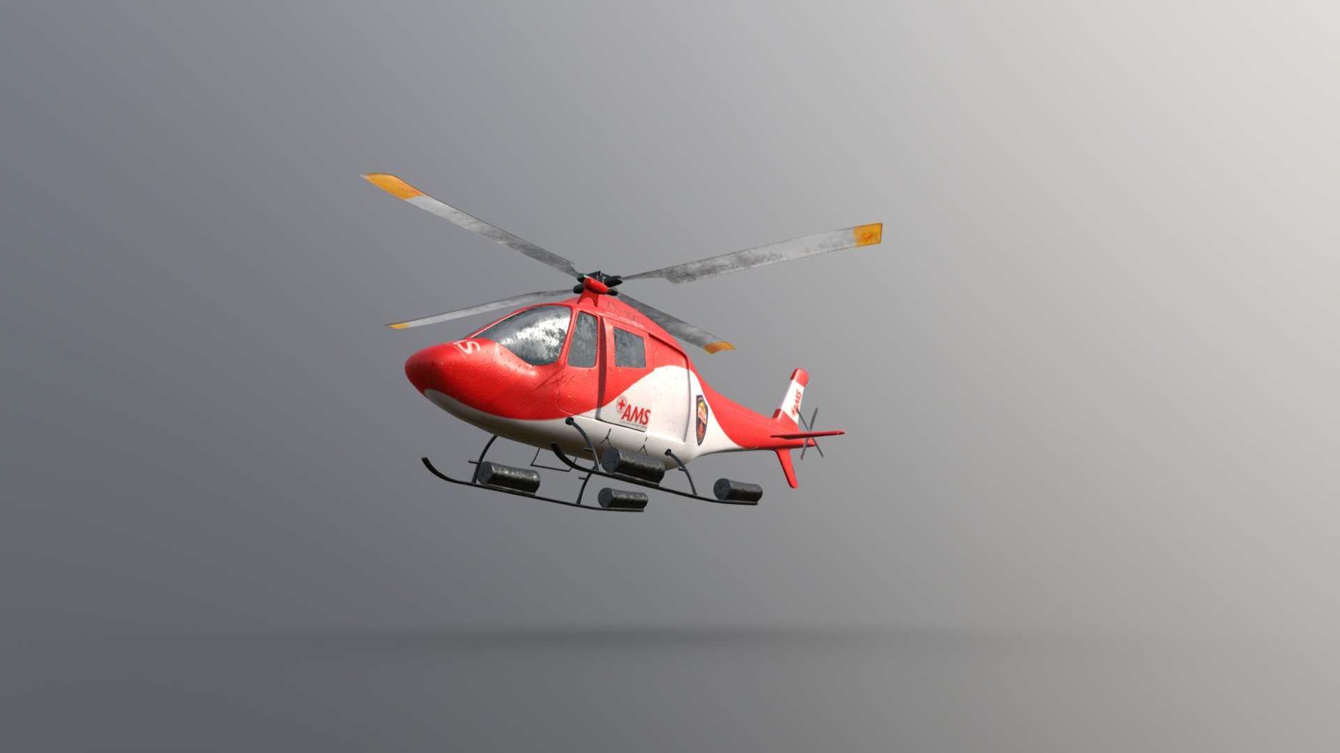 A copy of an Australian red cross helicopter - Red Cross Agusta 119 EMS Helicopter - Buy Royalty Free 3D model by ireneruthsch 3d model