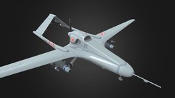 Valkyrie (Game-Ready/PBR/Animated) plant, drone, aerial, turkey, combat, defence, tb2, uav, plane, bayraktar