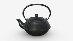 Chinese teapot teapot, green, tea, pot, pottery, china, kettle, chinese, iron, traditional, ceremony, 3d, pbr, black