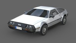 DeLorean DMC-12 1981 power, vehicles, flying, tire, cars, drive, luxury, speed, automotive, supercar, delorean, dmc-12, back-to-the-future, delorean-dmc-12, vehicle, lowpoly, futuristic, car, concept
