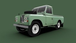 Land Rover Series III 1971 european, 4x4, transport, 4wd, pickup, classic, english, iconic, land-rover, off-road, phototexture, awd, 2-door, low-poly, vehicle, lowpoly, car, land-rover-series-2, land-rover-series-3