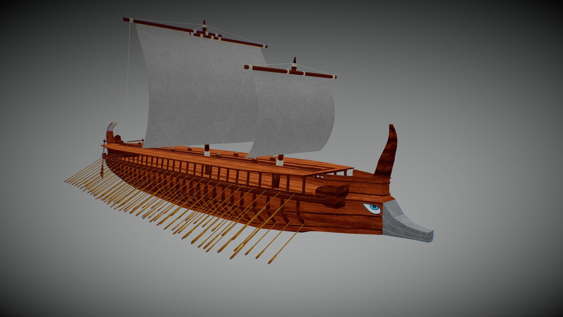 Ancient greek ship - Trirreme - 3D model by Alex Martire (@alexmartire) 3d model