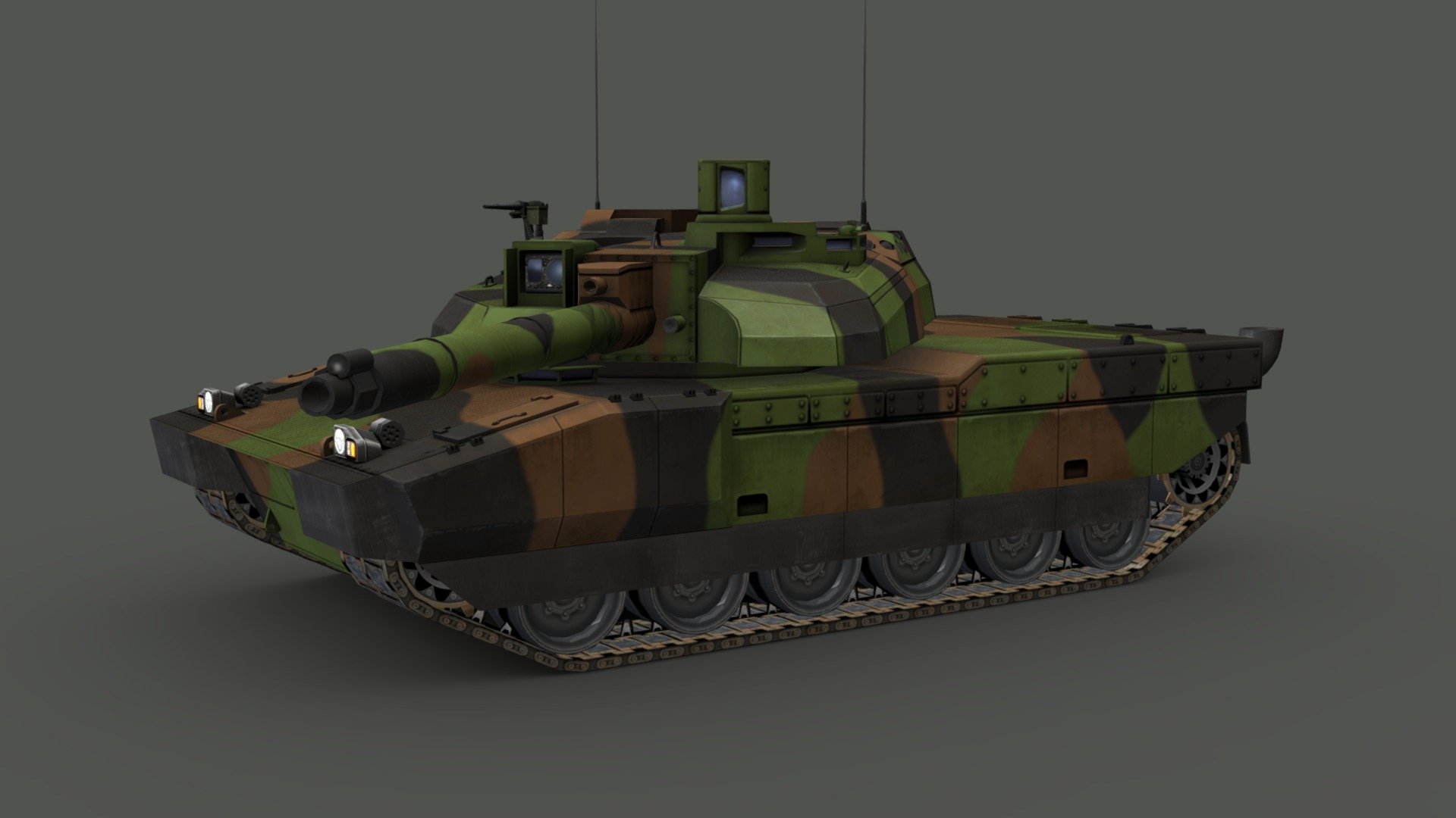 AMX-56 French tank 3d model