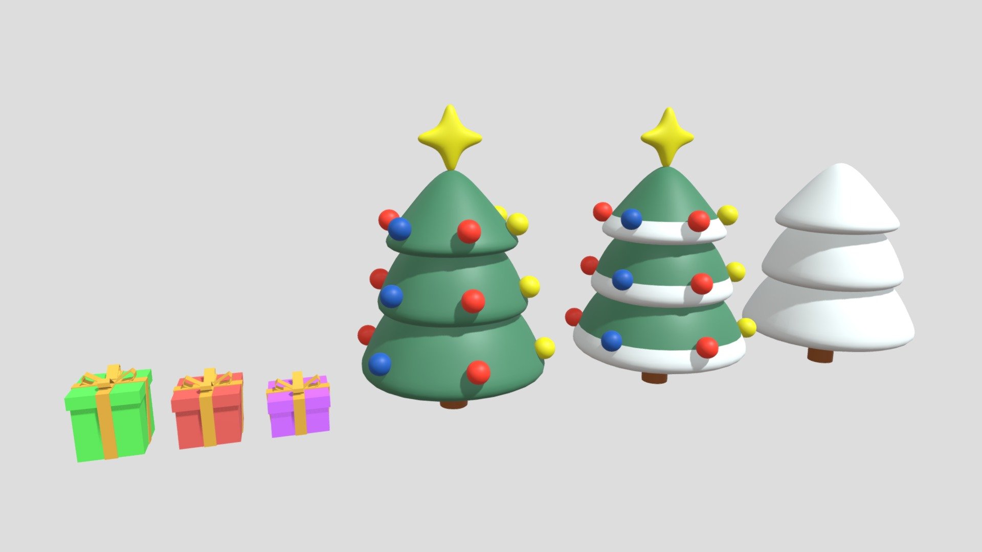 -Christmas Tree and Gift Boxes.

-Vert: 18,230 poly: 18,592.

-This product contains 44 objects.

-Materials and objects have the correct names.

-This product was created in Blender 2.935.

-Formats: blend, fbx, obj, c4d, dae, abc, stl, glb,unity.

-We hope you enjoy this model.

-Thank you 3d model