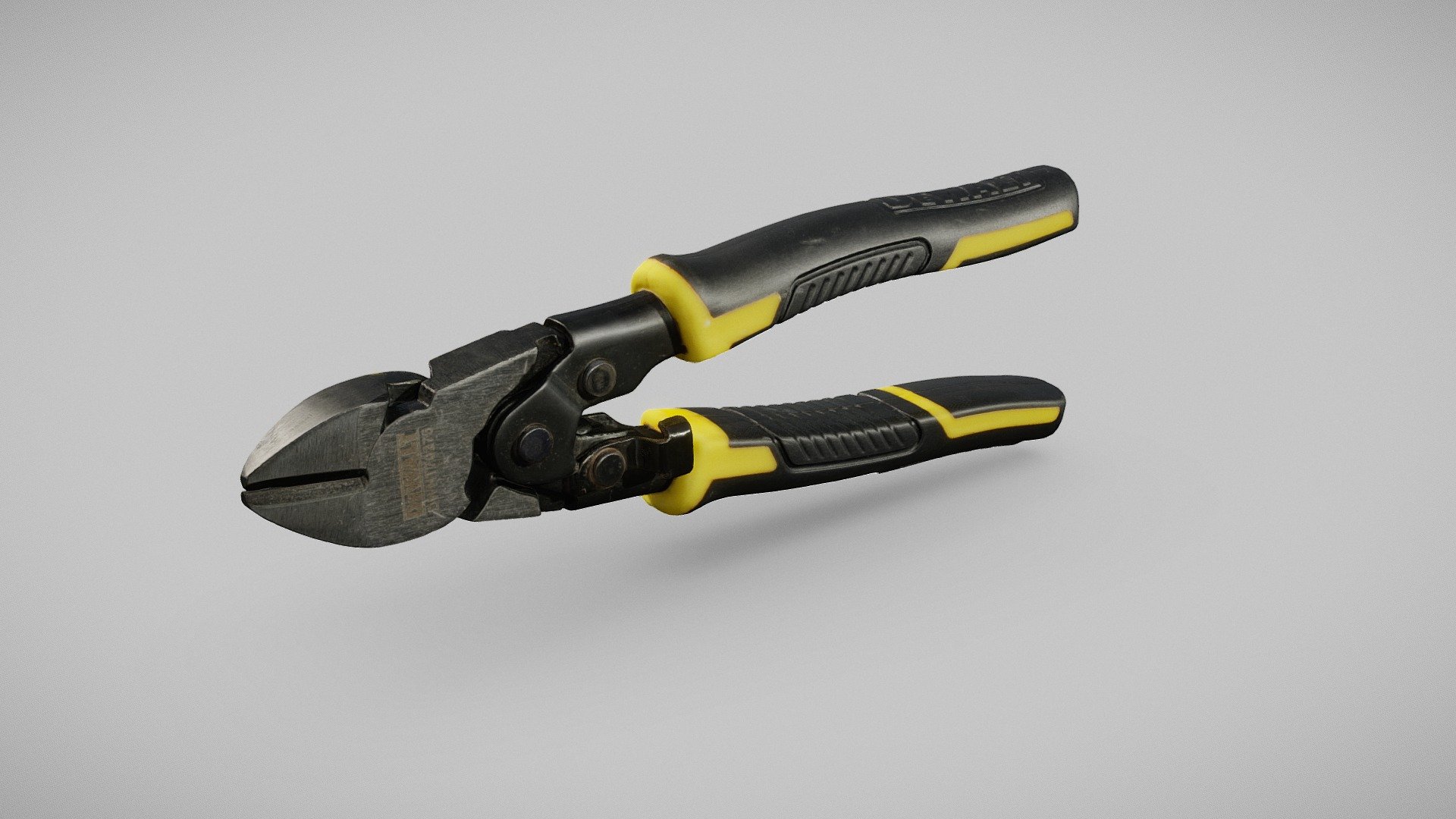 ** DeWALT Diagonal Pliers **

Compound Action Diagonal DeWALT Pliers. 70% More Cutting Power.

18.9 x 6.2 x 2.5 cm (87 micrometers per texel @ 2k)

Scanned using advanced technology developed by inciprocal Inc. that enables highly photo-realistic reproduction of real-world products in virtual environments. Our hardware and software technology combines advanced photometry, structured light, photogrammtery and light fields to capture and generate accurate material representations from tens of thousands of images targeting real-time and offline path-traced PBR compatible renderers.

Zip file includes low-poly OBJ mesh (in meters) with a set of 2k PBR textures compressed with lossless JPEG (no chroma sub-sampling) 3d model