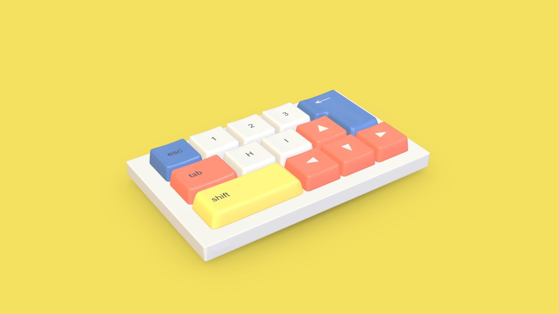 Just a mini minimalist keyboard :) - Mini Keyboard minimalist - Buy Royalty Free 3D model by ElOsitoAzul 3d model
