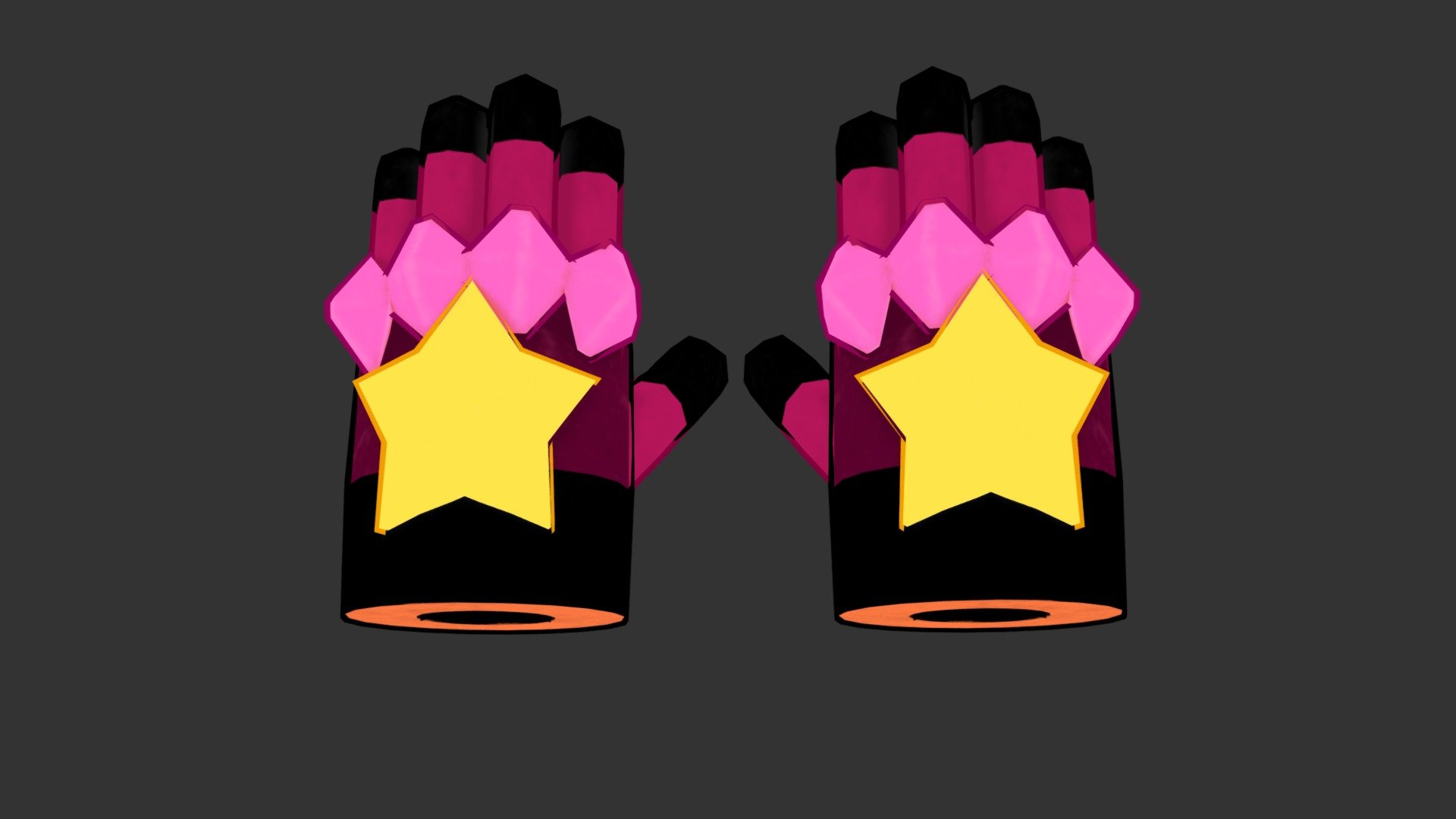 Garnet's Gauntlets from Steven Universe. I was going to add an animation with rigs and all, but Maya kept crashing on me. Oh well.

UPDATED ON AUGUST 29, 2020:

I decided to go back and update my old models up here, and here’s one of them! Maya didn't crash this time 3d model