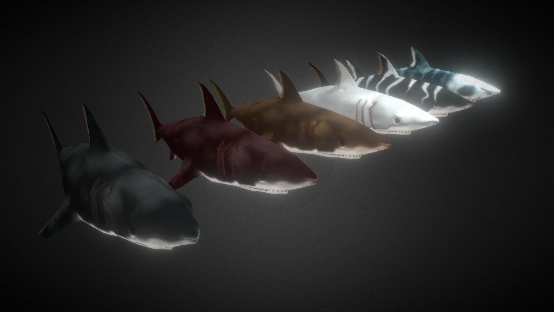 Tiburón, completamente Riggiado, animado y con texturas alternativas
* Tiburón Martillo: https://skfb.ly/6SXoC - Tiburón - Buy Royalty Free 3D model by Alex Moya (@Alex.Moya) 3d model