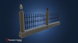 Concrete Fence w. lights T03 citiesskylines-cities-skylines-gameasset