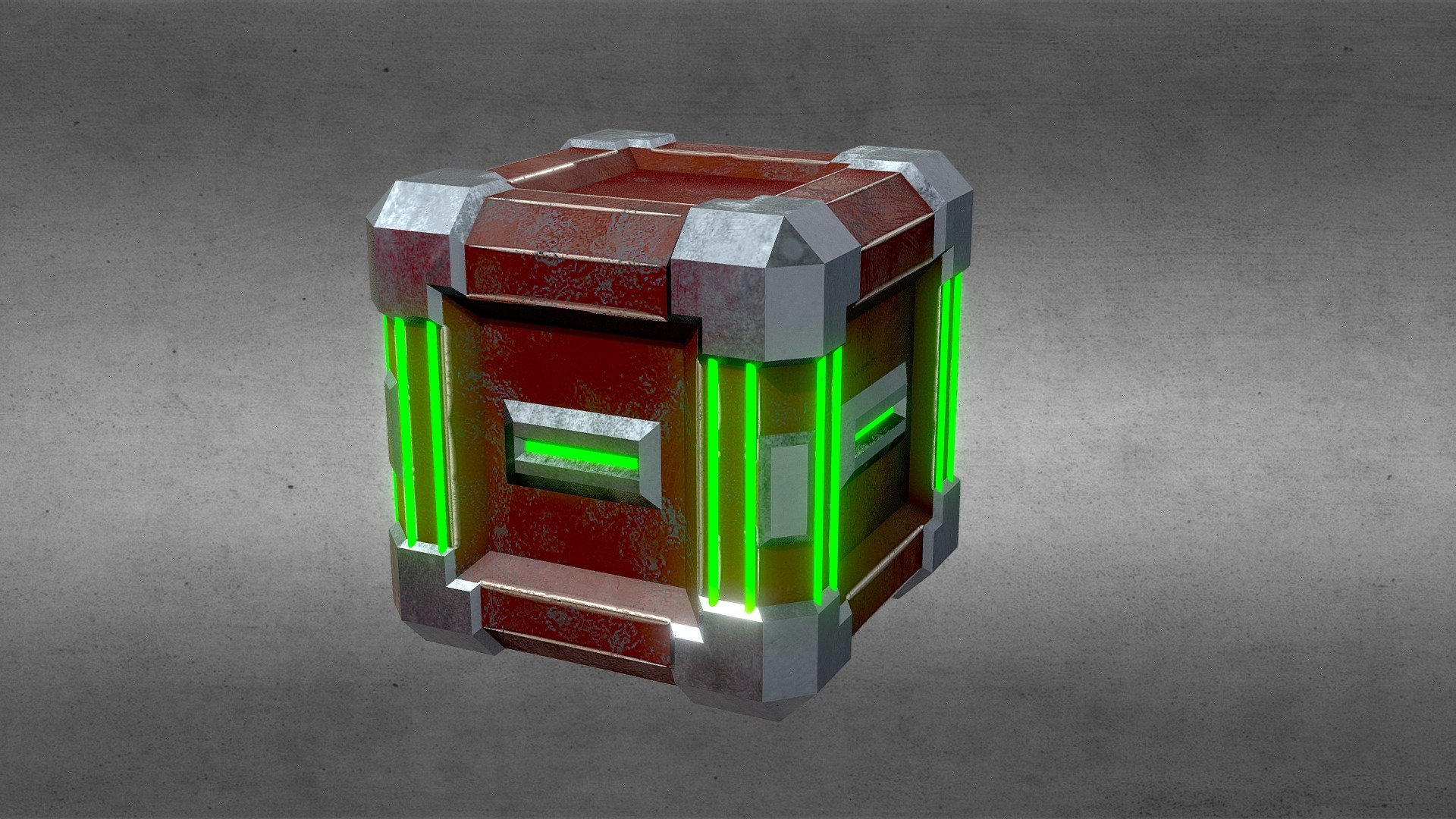 A Sci-fi drop box ready for videogames 3d model