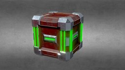 LOW POLY SCI-FI BOX cyberpunk, box, lootbox, lowpoly, sci-fi
