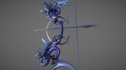 Dragon Bow and Arrow sculpt, arrow, prop, bow, ornament, bowandarrow, fbx-mesh, weapon, stylized, fantasy, dragon, noai