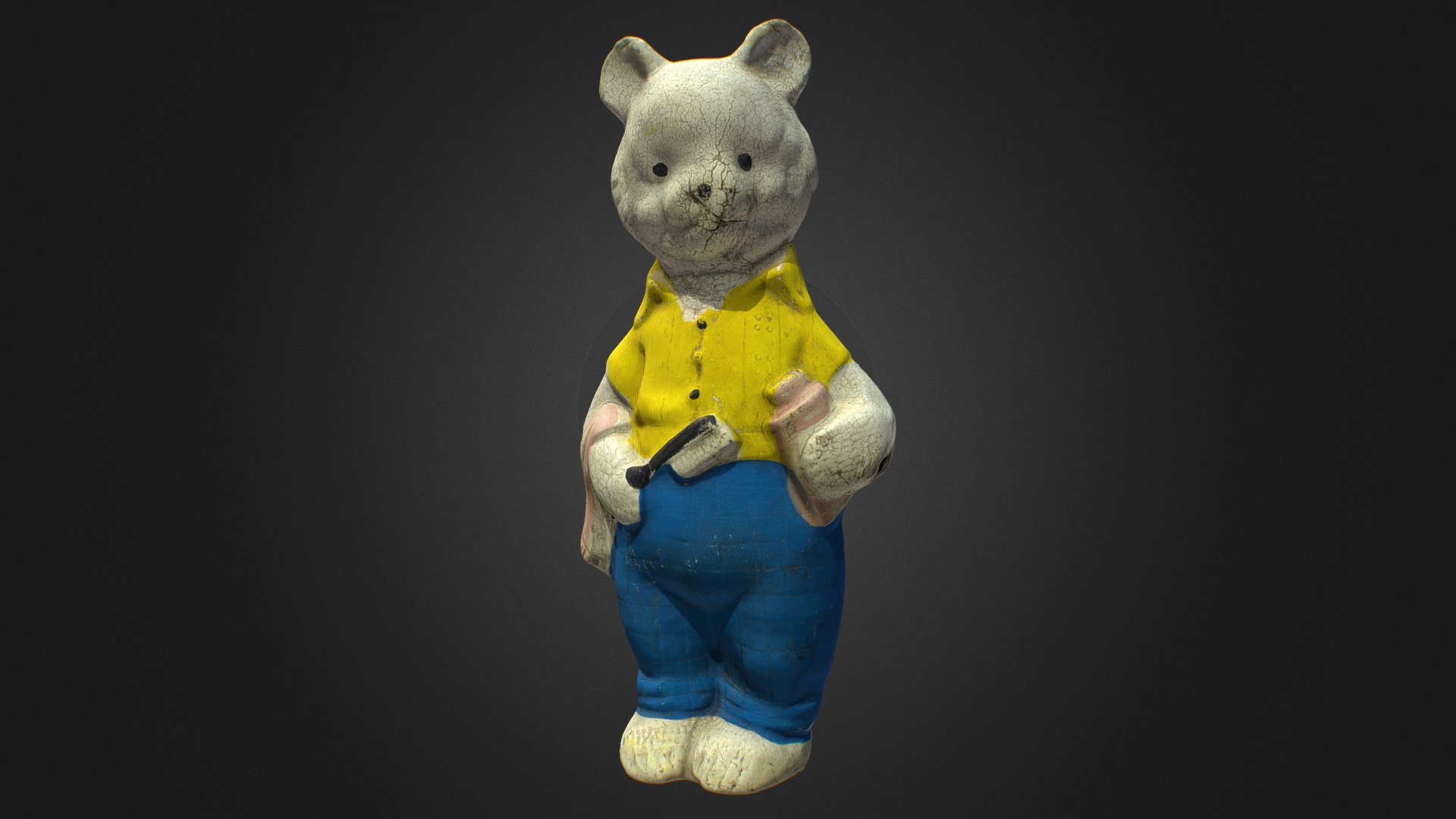 Old USSR Soviet Rubber Toy Bear Scan High Poly

Including OBJ formats and texture (8192x8192) JPG

Polygons: 101000 Vertices: 50502 - Old USSR Soviet Rubber Toy Bear - 3D model by Skeptic (@texturus) 3d model