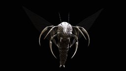 FlyingBug10 insect, rpg, bug, beetle, action, unreal, carapace, jaws, character, unity, pbr, low, poly, monster, fantasy, rigged