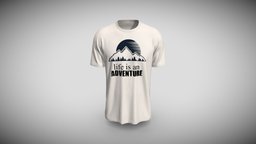 Life Is an Adventure Printed Cotton T-shirt