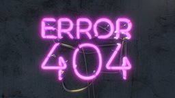 Error404 sign lights, sign, letter, neon, typography, 404, error, lettering, curves, bezier, skin-modify, blender