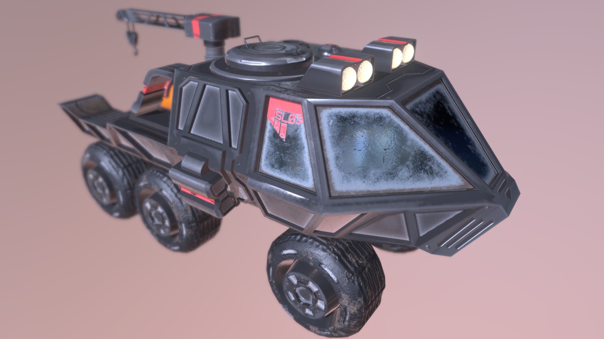 This was a small part of a larger project I've been working on. I drew inspiration from the recently unveiled Mars rover concept vehicle Nasa created, and from the lunar rovers Gavin Rothery (artstation.com/gavrov) created for the movie Moon. Created with Modo and Substance Painter. 

I don't know why, but it seems my UV's are getting distorted here 3d model
