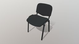 Office Chair office, room, desk, unreal, seat, furniture, hall, lobby, visitor, game-ready, real-time, conference, meeting, unity, low-poly, asset, pbr, chair, interior, black