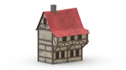 Medieval Building 05 Low Poly PBR Realistic kit, castle, wooden, historic, cottage, element, residential, medieval, unreal, fantastic, ready, window, vr, ar, aaa, hut, old, real, tudor, cityscape, ue4, kitbash, settlement, townhouse, unity, architecture, asset, game, 3d, low, poly, stone, house, city, building, fantasy, village, door