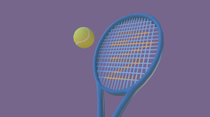 A low poly tennis racket and ball. I like how simple the ball topology is. Textures are just tests and might or might not get updated 3d model