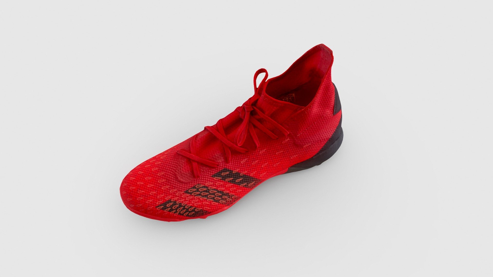 Detailed footwear model of an Adidas Predator. This is our first time trying out photogrammetry using a regular camera with a very minimal setup 3d model