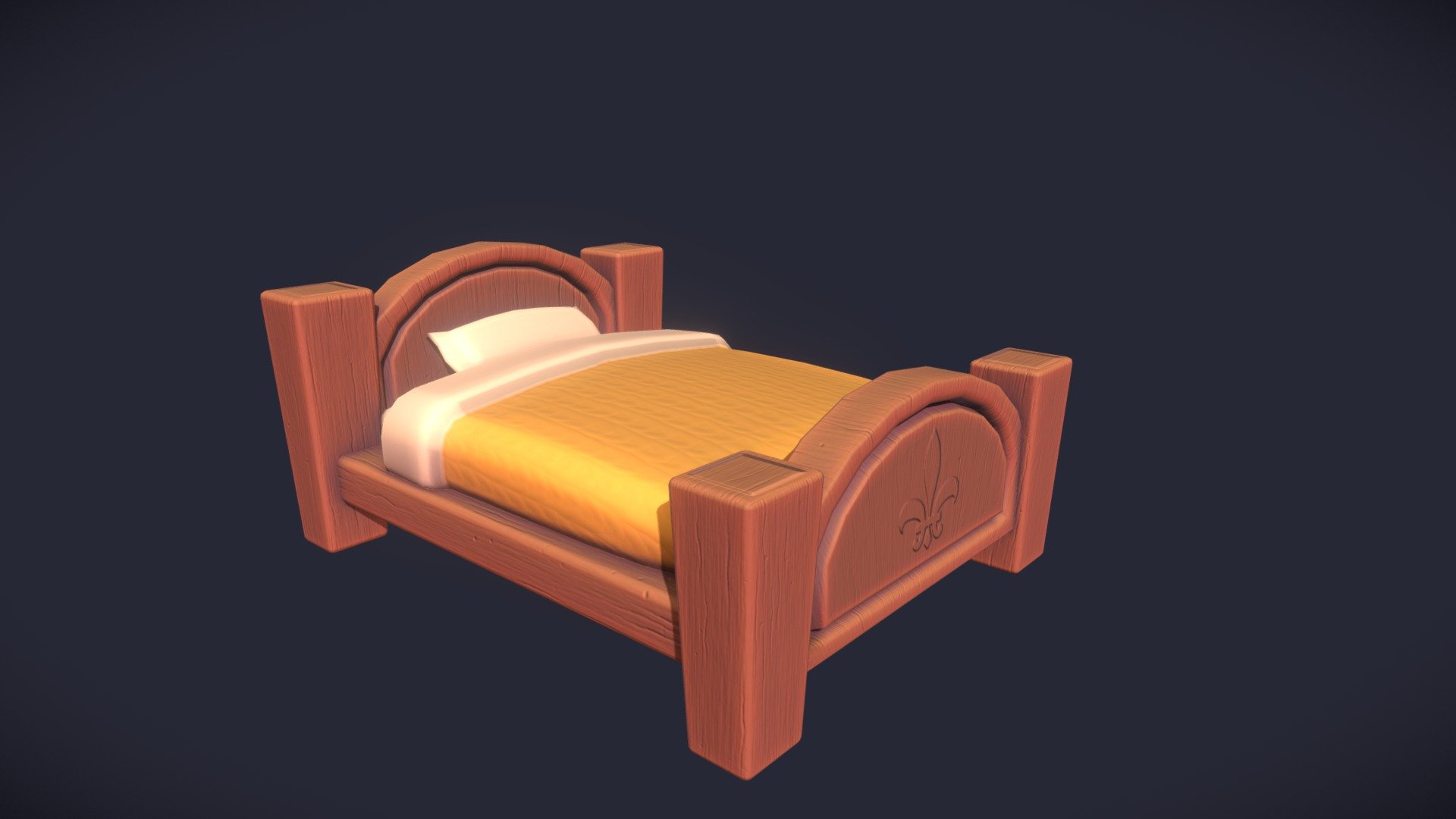 Here is new version of the stylized bed that I created before. In this one I improved the textures and added more details. The model is created in Maya and textured in Substance Painter 3d model
