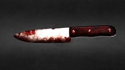 Old Bloody Kitchen Knife blood, games, bloody, obj, metal, kitchen, kitchenknife, spatter, knife, asset, blade, horror