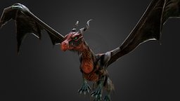 Warlock Dragon sculpt, wings, hover, flight, warlock, scales, maya, fly, zbrush, dragon