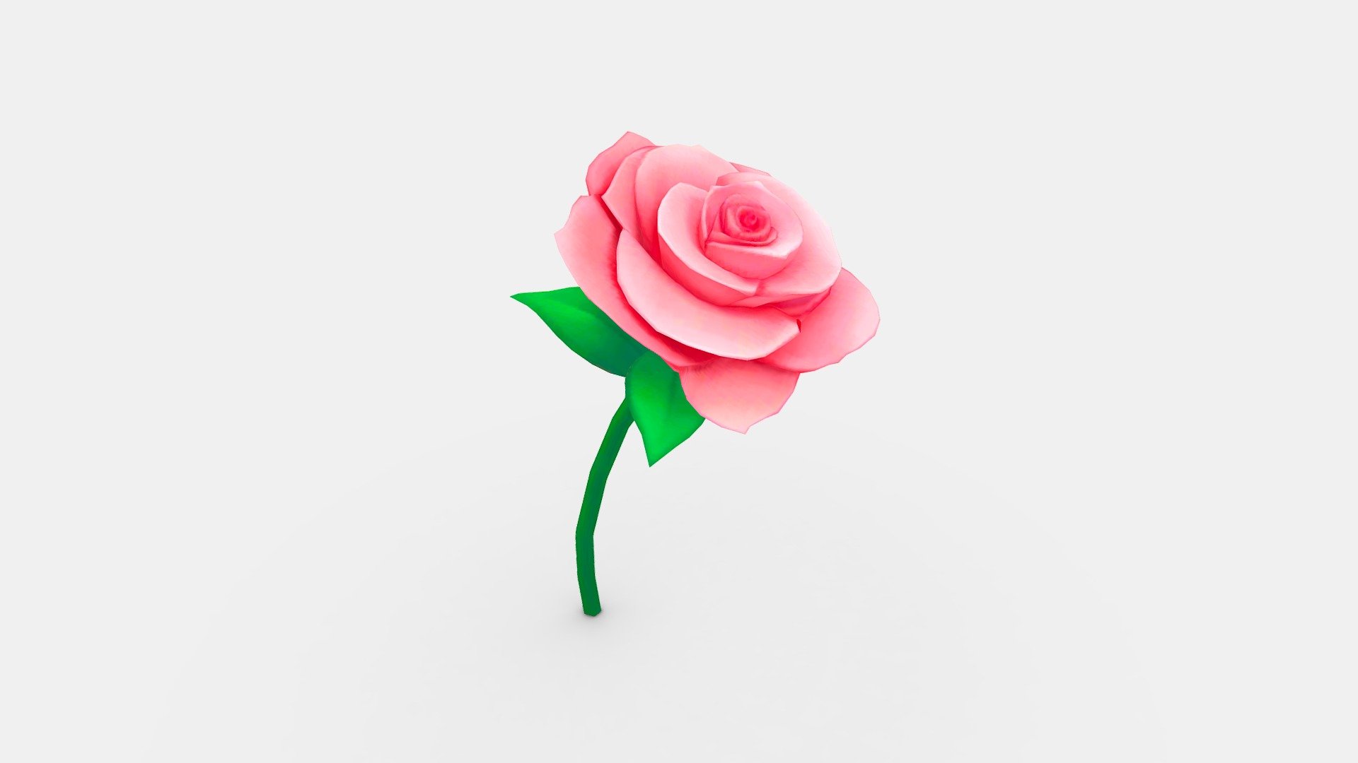 Cartoon pink rose for Valentine - Cartoon pink rose for Valentine - Buy Royalty Free 3D model by ler_cartoon (@lerrrrr) 3d model