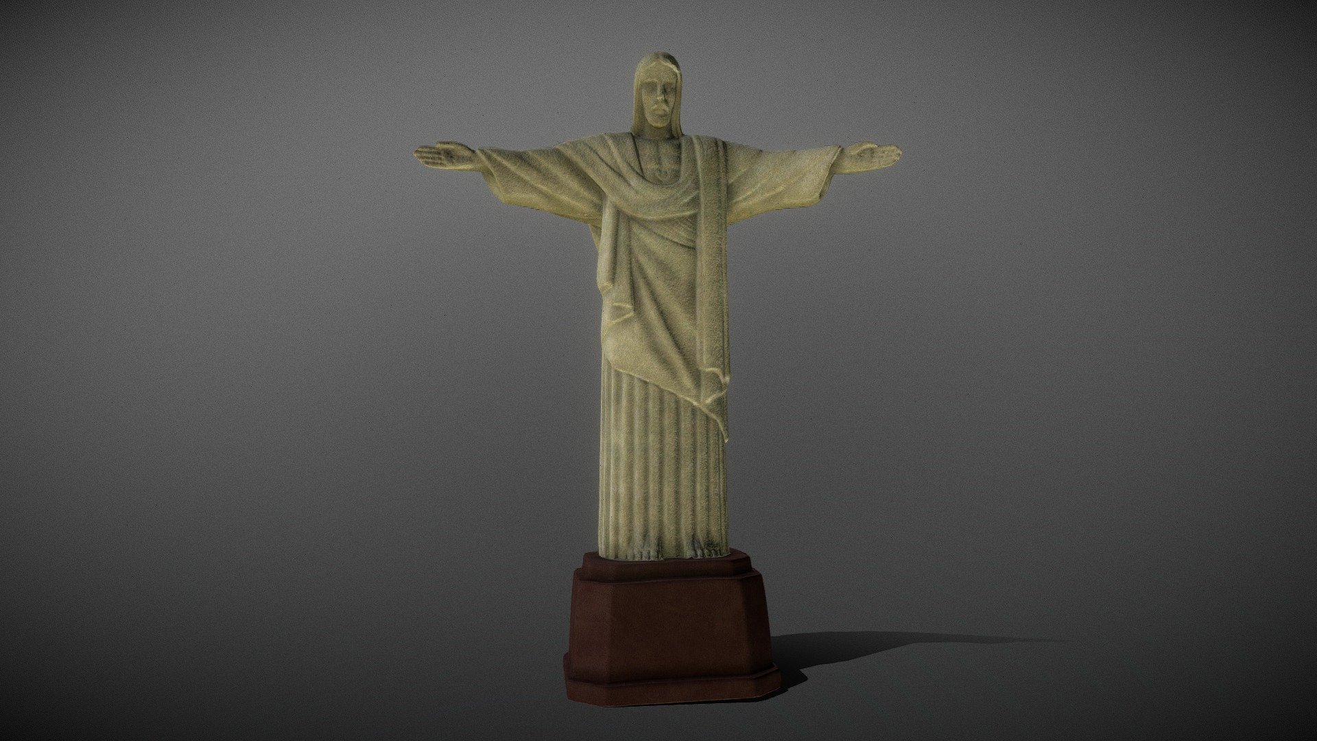 This is a beautiful statue model - Cristo Redentor. It is a landmark building in Rio de Janeiro, Brazil.

1 material with 2048 * 2048 textures.

Triangles: 24900 Vertices: 12500

(Viewer Setting above are just a preview and may vary drastically depending on your lighting and shading setup on the final application)

If you have any questions, please feel free to contact me.
 
E-mail: zhangshangbin1314159@gmail.com
 - Cristo Redentor - Buy Royalty Free 3D model by Zhang Shangbin (@zhangshangbin1314159) 3d model