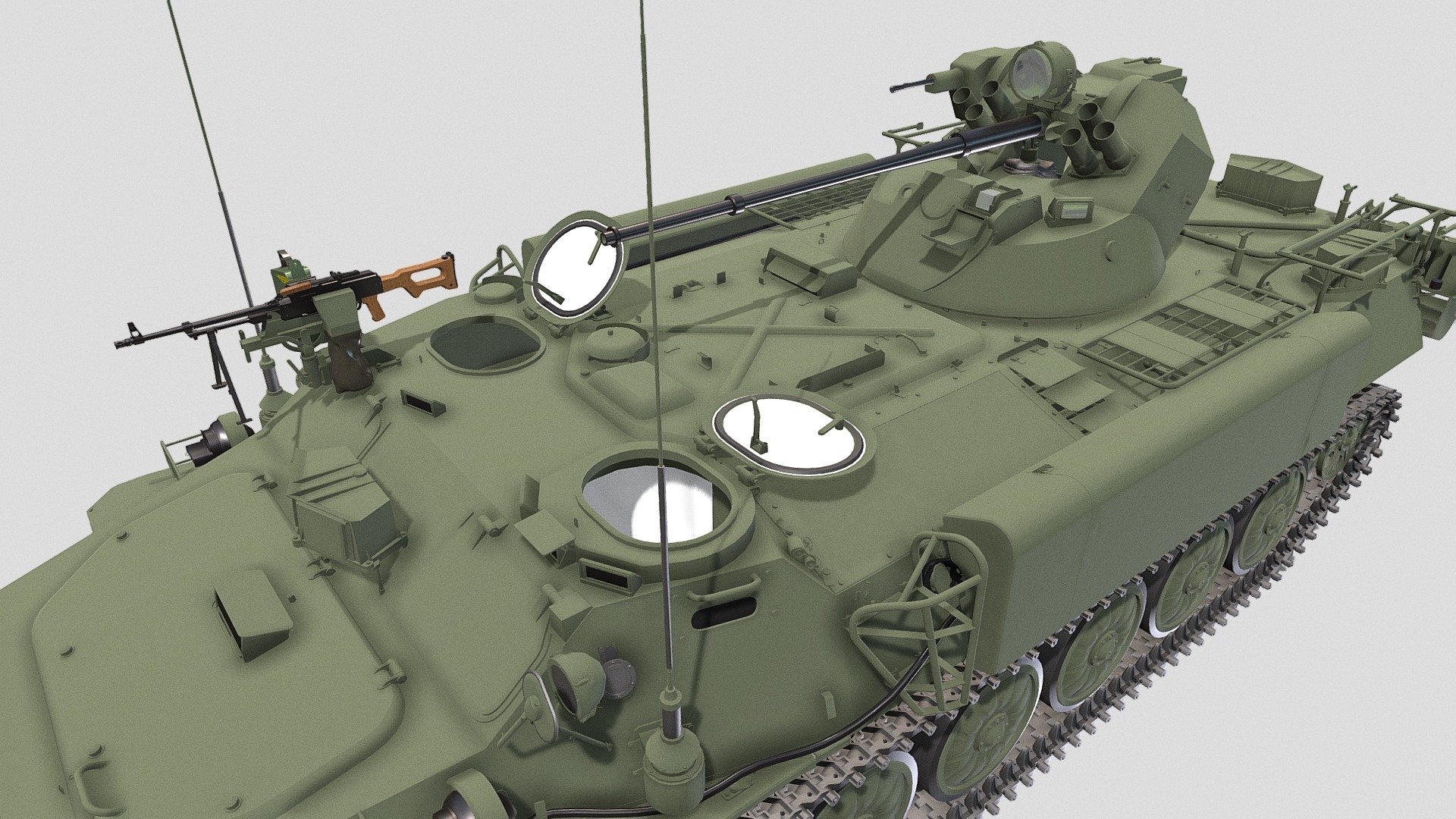 MTLB with BTR Turret modification from 2022 - MTLB with BTR 80 A turret - 3D model by CloudHubOmniTeam (@cloudhub) 3d model