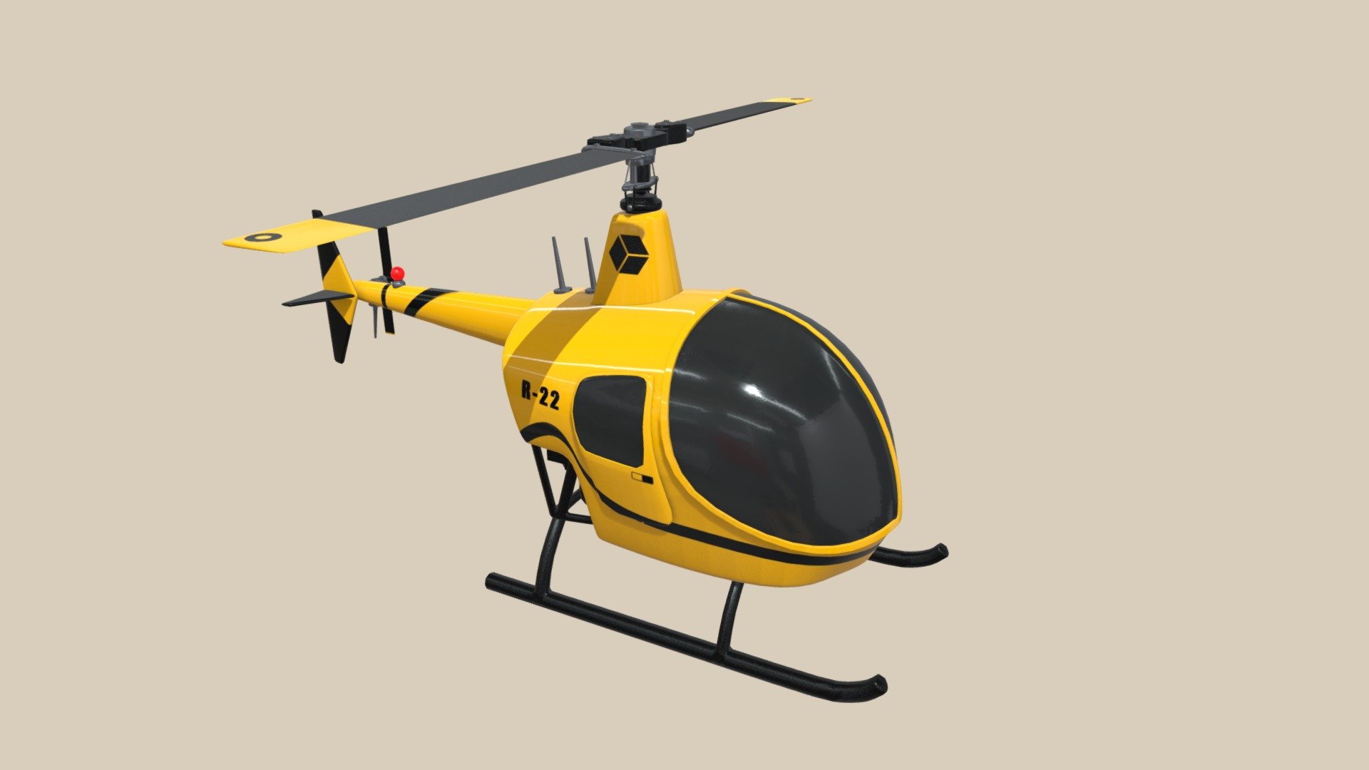 Stylized helicopter for game 3d model